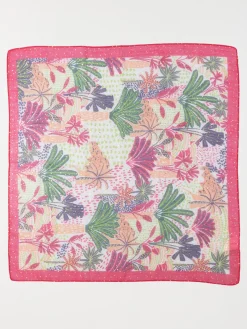 Foulard femme rose fiesta motif tropical