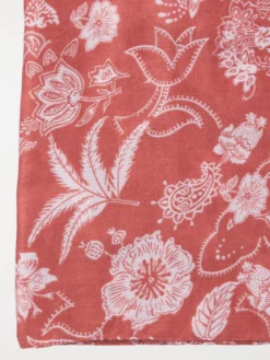 Foulard fleuri femme terre de sienne