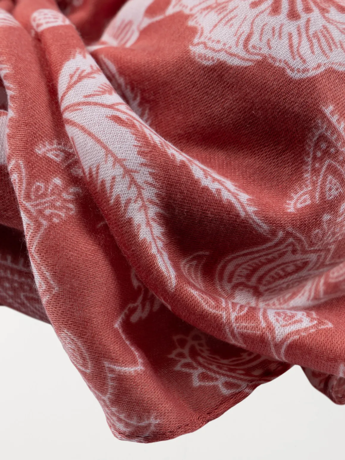 Foulard fleuri femme terre de sienne