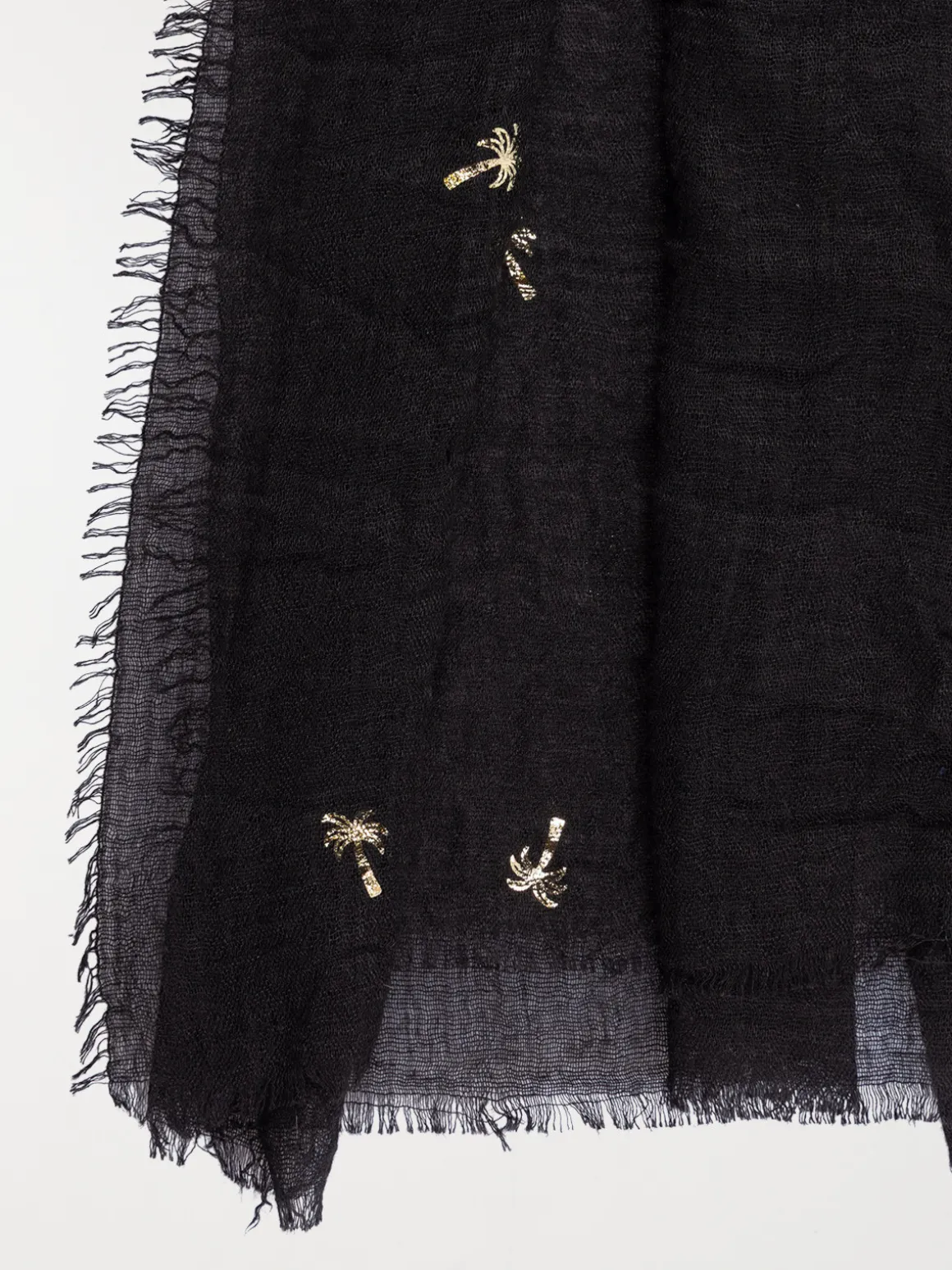 Foulard noir palmier doré femme