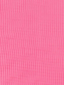 Foulard néon rose pompon femme