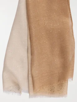 Foulard pailletté écru femme