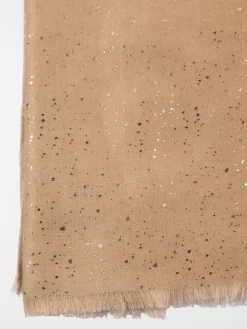 Foulard pailletté écru femme