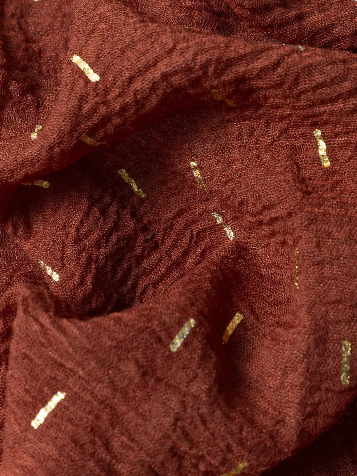 Foulard terre de sienne motif doré femme