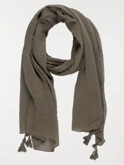 Foulard tilleul pompon femme