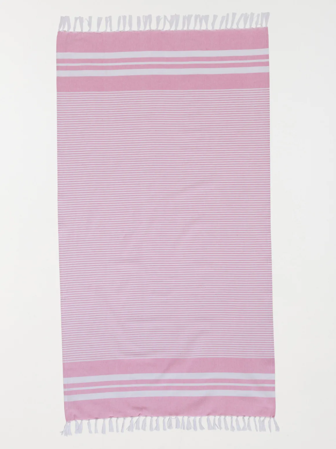 Fouta rayée rose 80 x 150 cm