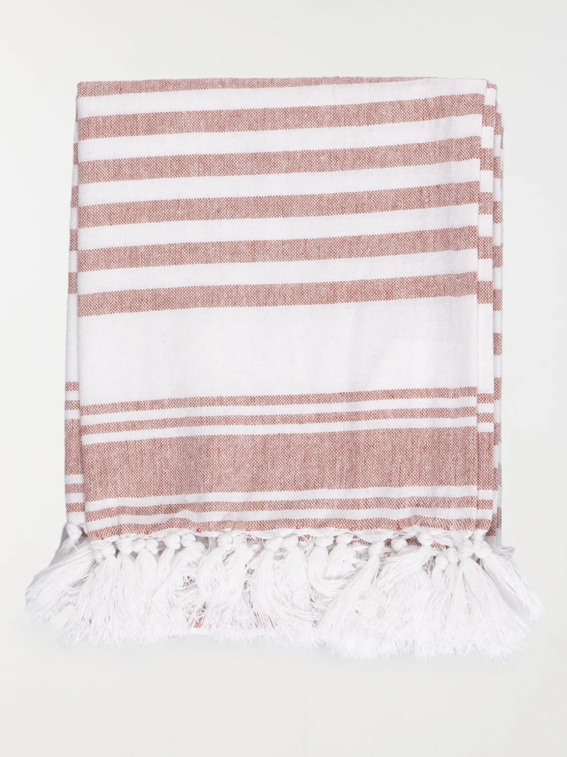Fouta rayée terracotta femme 80 x 150 cm