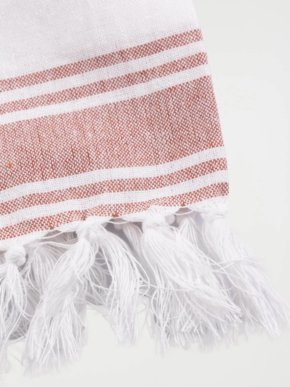 Fouta rayée terracotta femme 80 x 150 cm