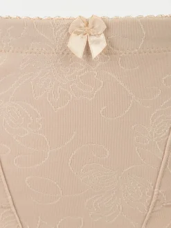 Gaine maintien brodée beige femme