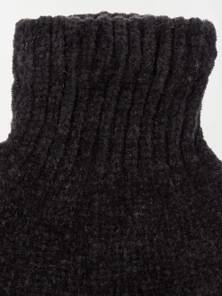 Gants noirs maille chenille femme
