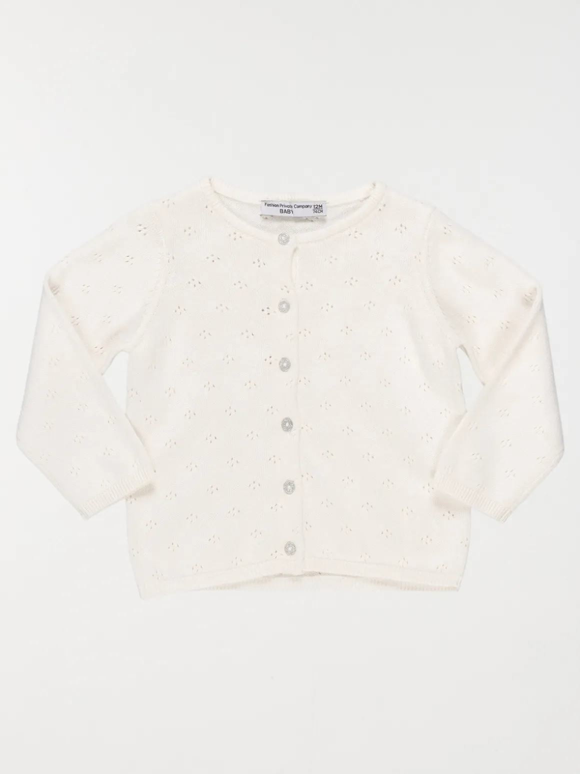 Gilet ajouré écru fille (3-36M)
