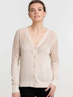 Gilet boutonné brillant femme