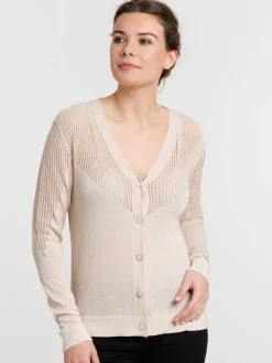 Gilet boutonné brillant femme