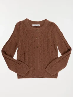 Gilet boutonné cacao chaud fille (3-12A)