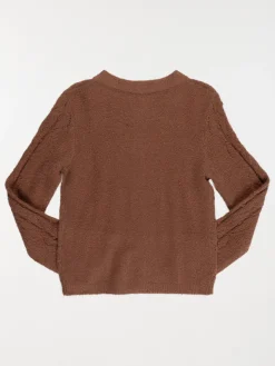 Gilet boutonné cacao chaud fille (3-12A)