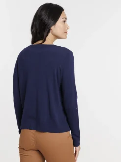 Gilet boutonné col rond femme