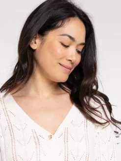 Gilet boutonné col rond femme