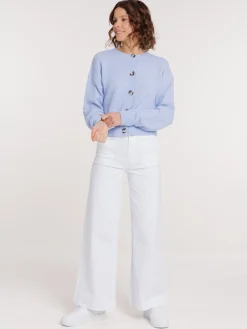Gilet boutonné col rond femme