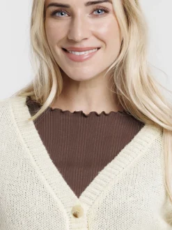 Gilet boutonné col V femme