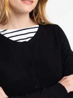 Gilet boutonné coloris noir femme