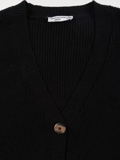 Gilet boutonné noir fille (XXS-M)
