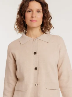 Gilet col classique boutonné femme