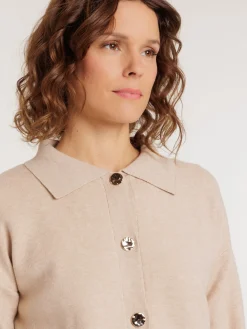 Gilet col classique boutonné femme