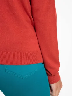 Gilet coloris rouille femme
