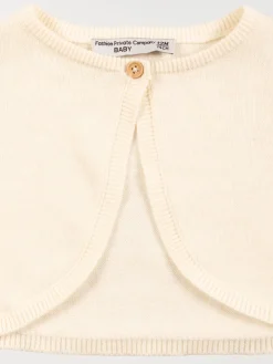Gilet court ecru fille (3-36M)