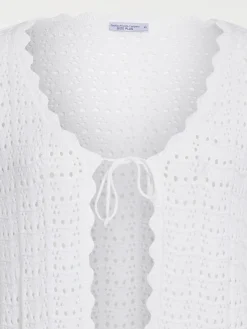 Gilet écru à nouer grande taille femme