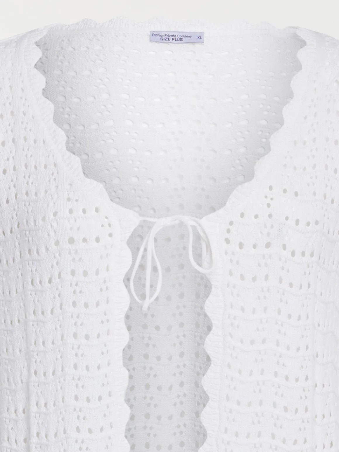 Gilet écru à nouer grande taille femme