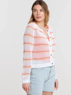 Gilet multicolore boutonné femme