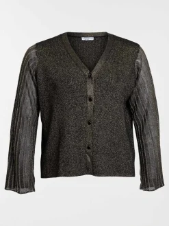Gilet noir boutonné grande taille femme