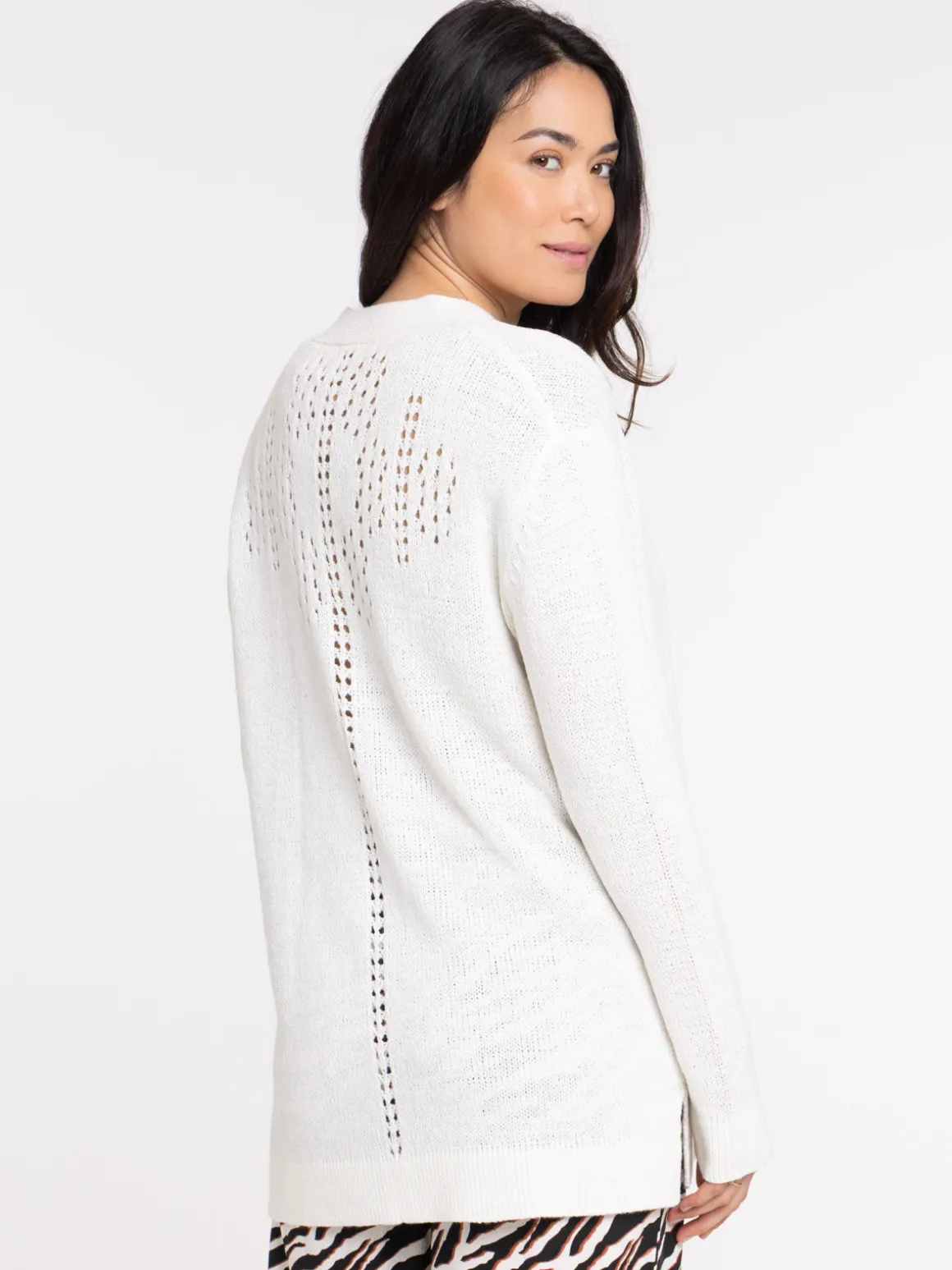 Gilet ouvert mi-long femme