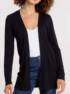 Gilet ouvert noir femme