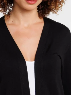 Gilet ouvert noir femme