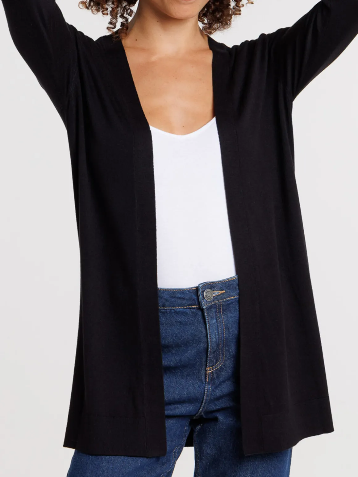 Gilet ouvert noir femme