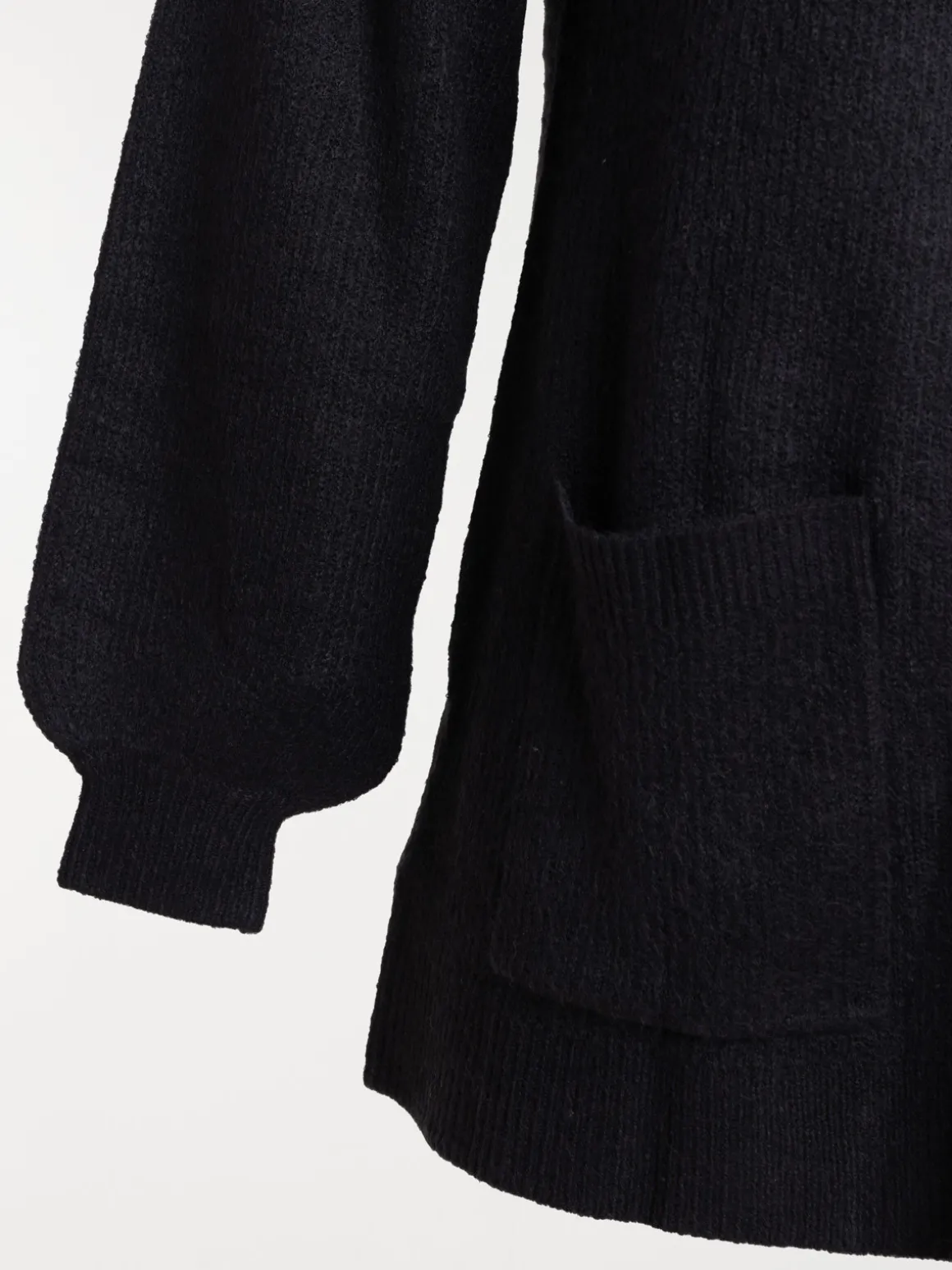 Gilet ouvert noir grande taille femme