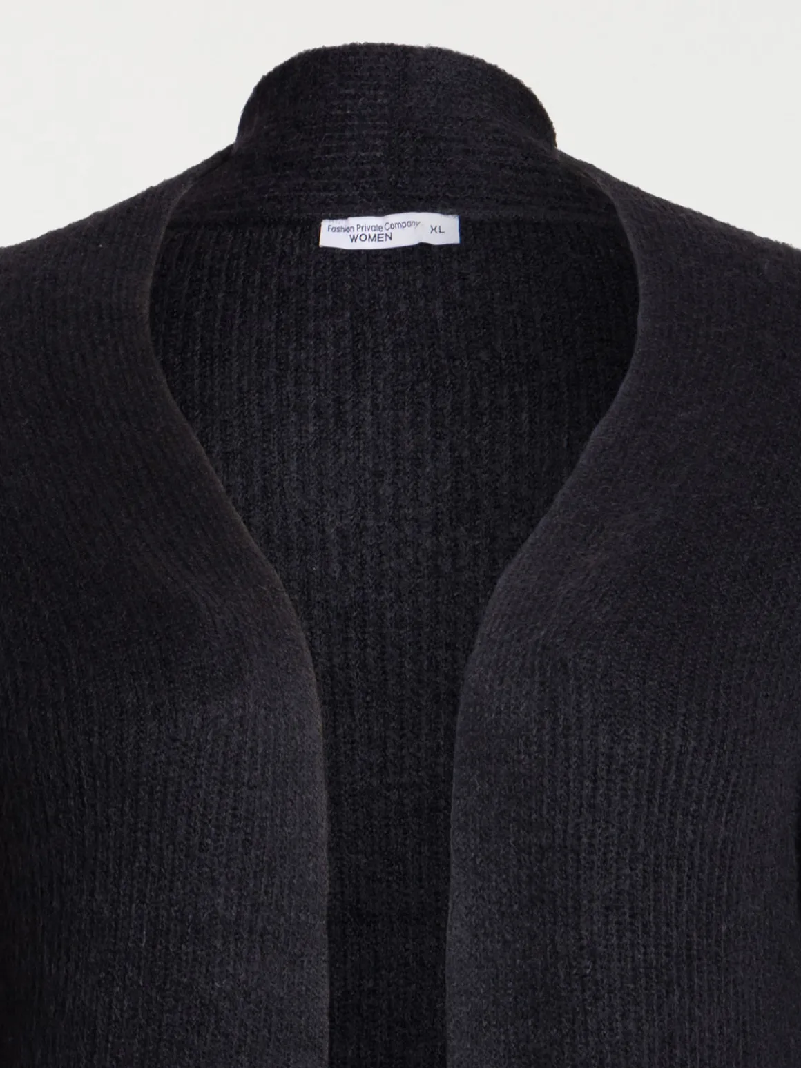 Gilet ouvert noir grande taille femme