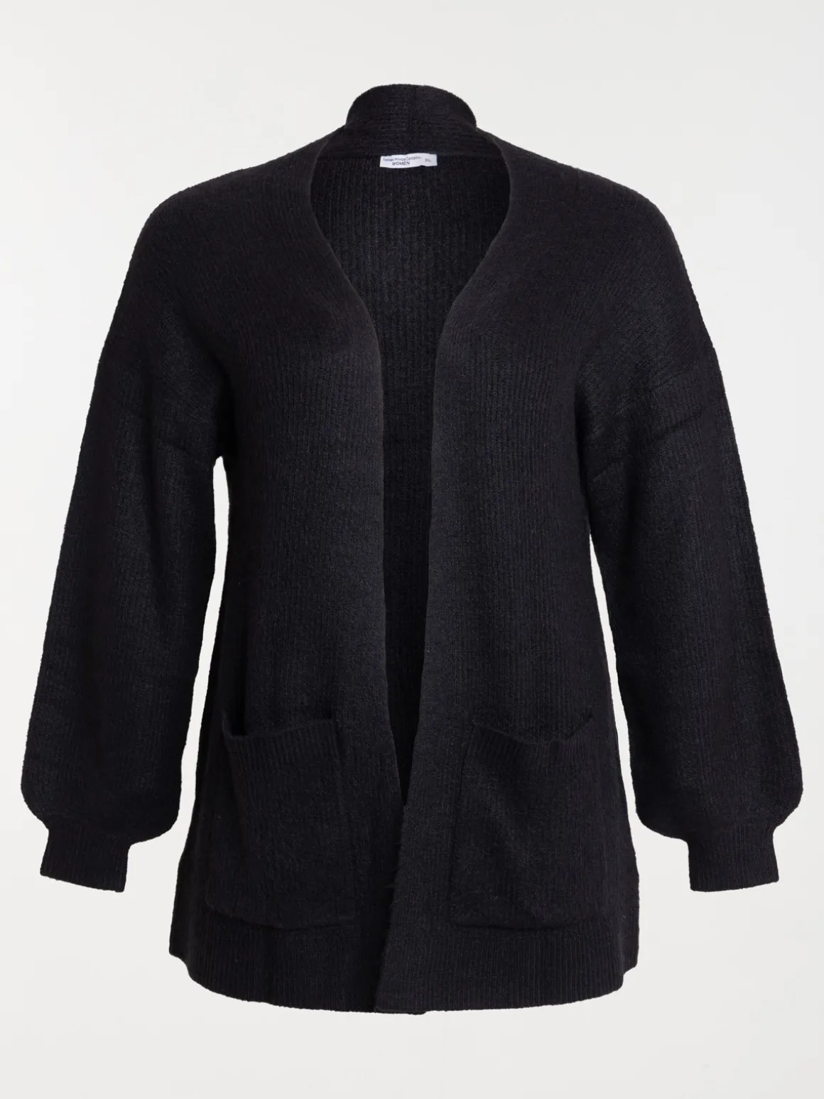 Gilet ouvert noir grande taille femme