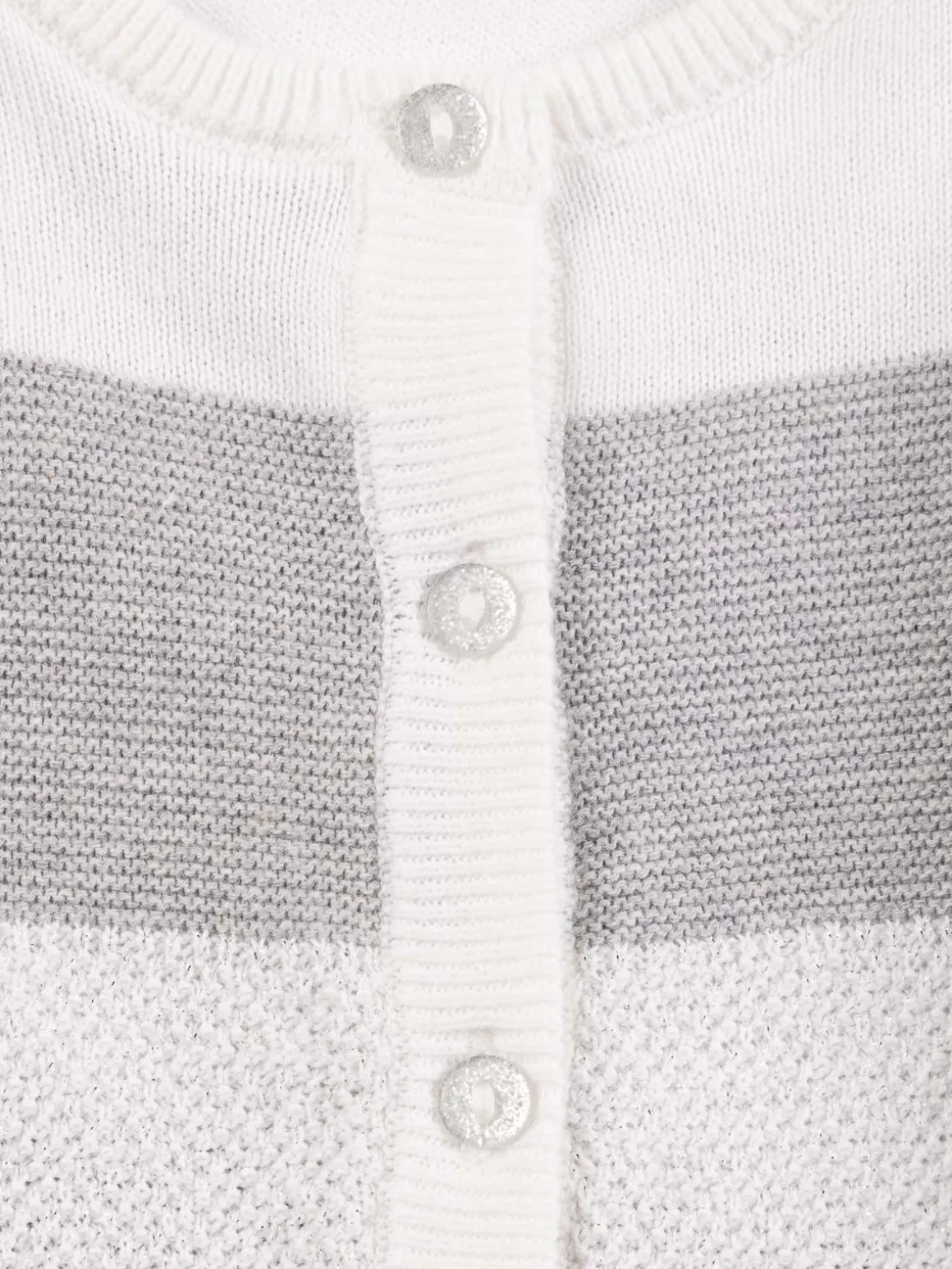 Gilet rayé blanc et gris fille (3-36M)