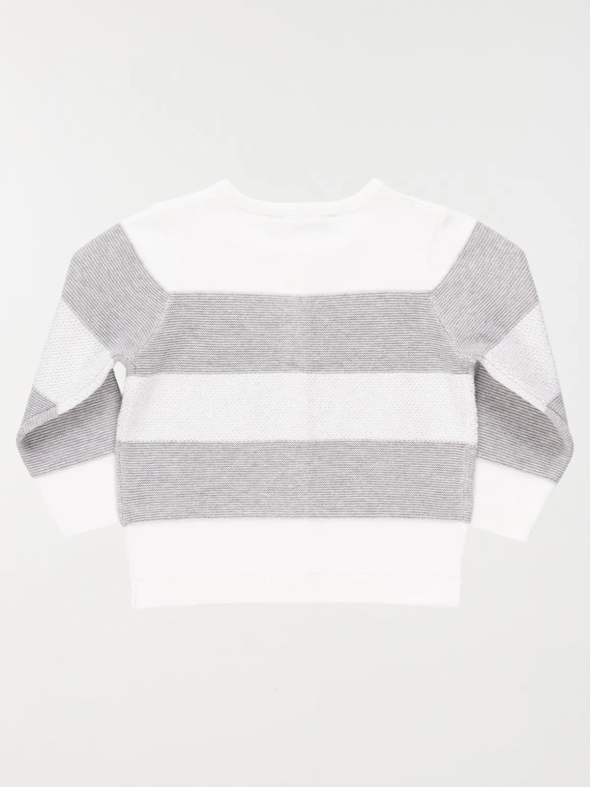 Gilet rayé blanc et gris fille (3-36M)