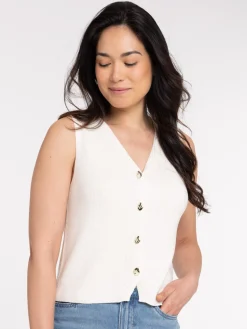 Gilet sans manches boutonné femme