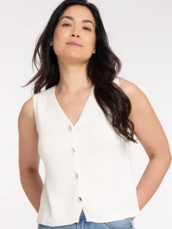 Gilet sans manches boutonné femme