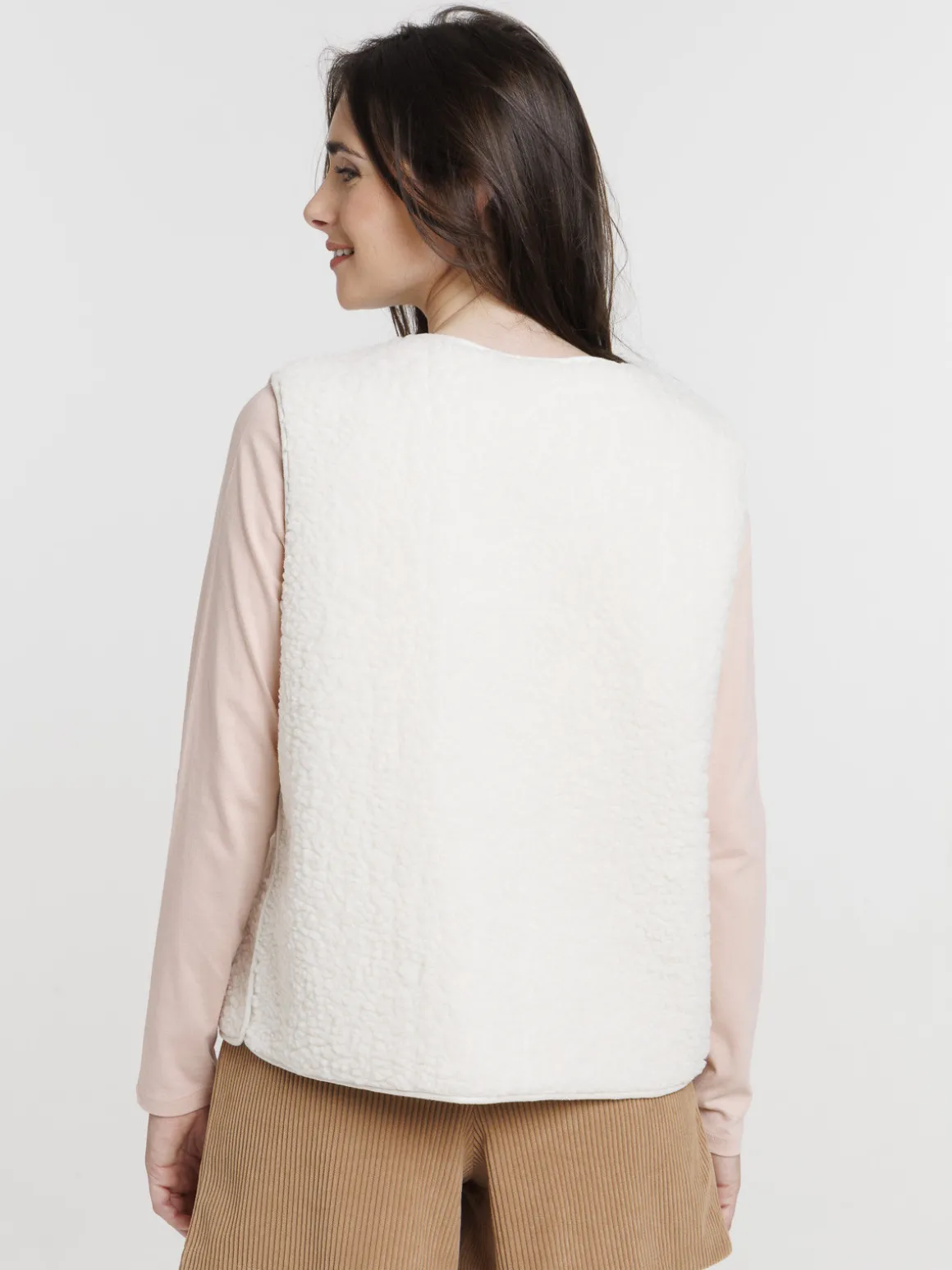 Gilet sans manches écru femme