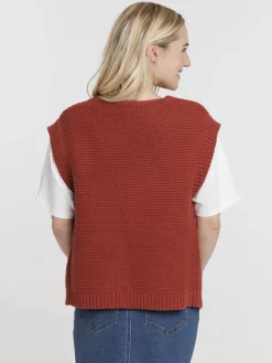 Gilet sans manches ouvert femme