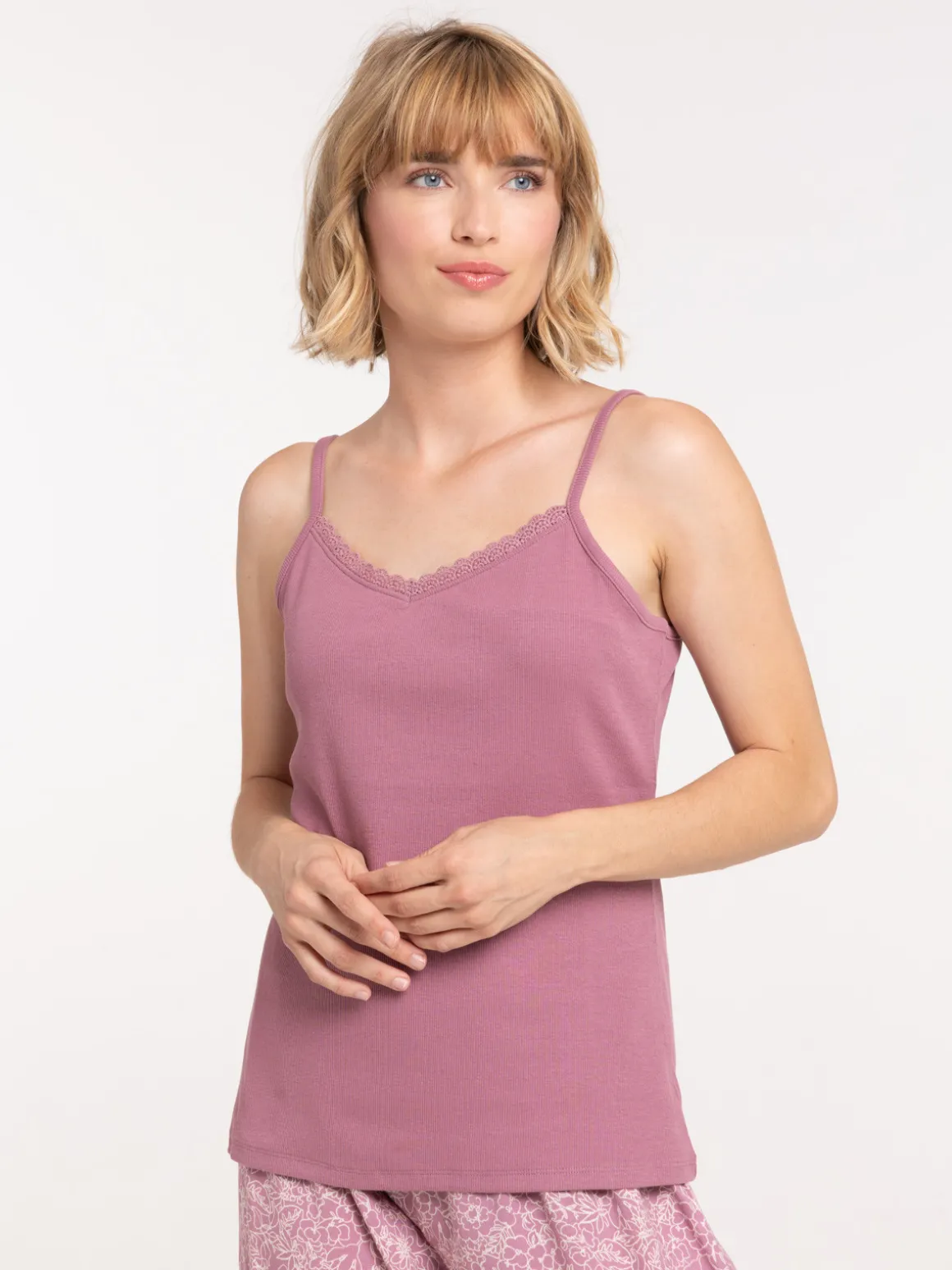 Haut de pyjama violine femme