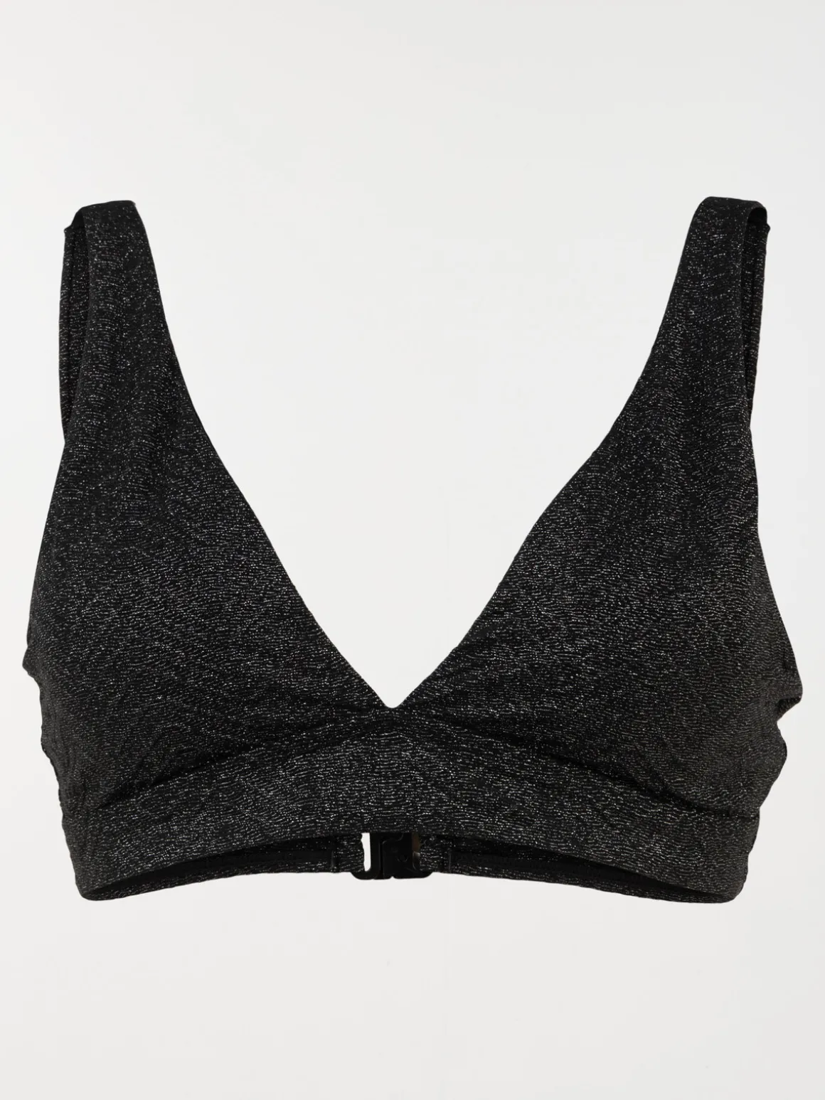 Haut maillot de bain noir brillant femme