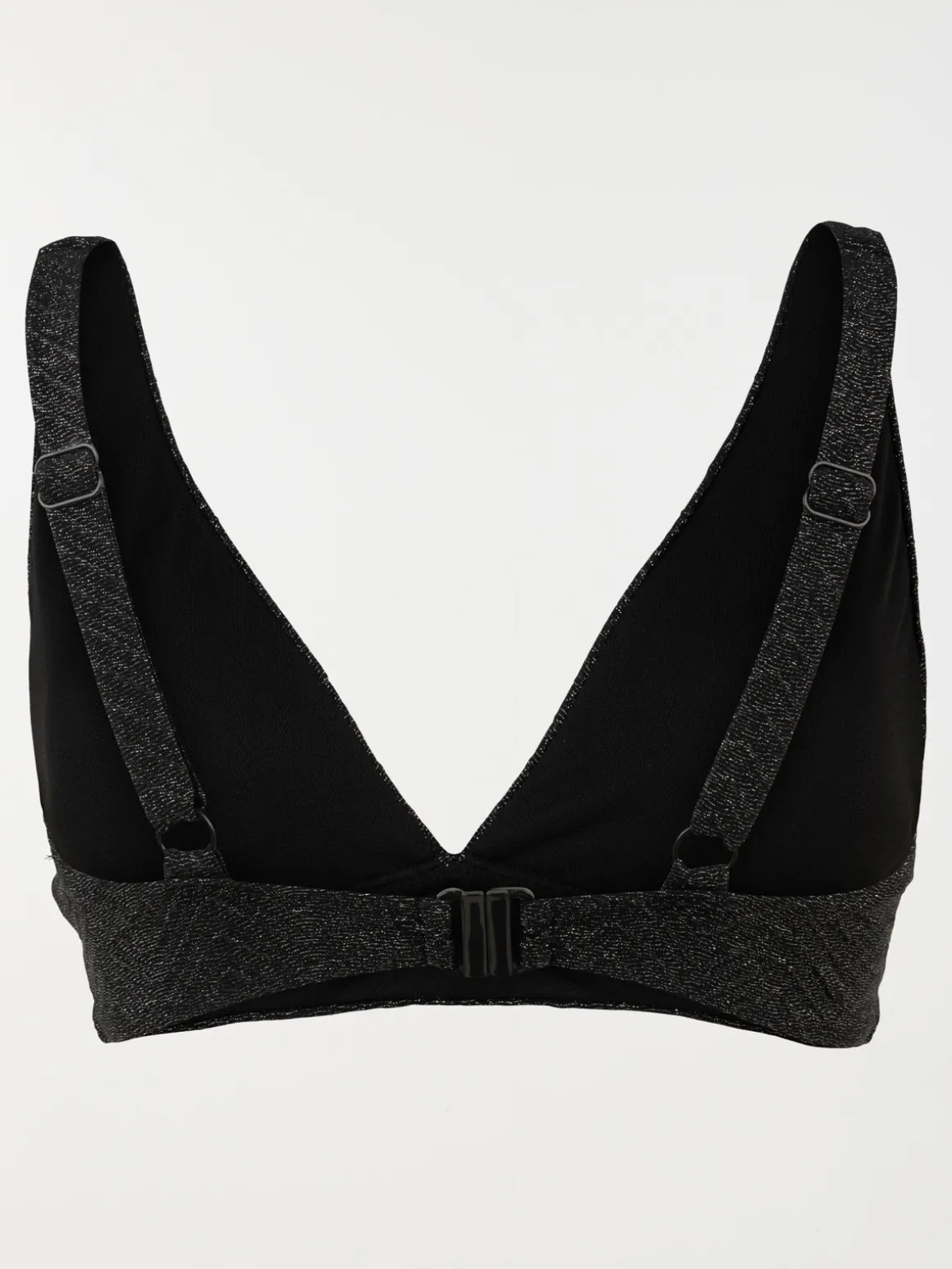 Haut maillot de bain noir brillant femme