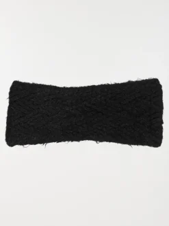 Headband maille tricot noir femme